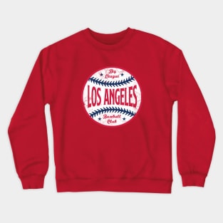 Los Angeles Retro Big League Baseball - Red Crewneck Sweatshirt